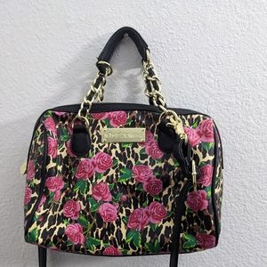 Betsey Johnson Rose and Animal Print Purse Bag